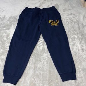 Preowned POLO RALPH LAUREN Men's Navy Blue Polo ATHL. DEPT. Fleece Drawstring